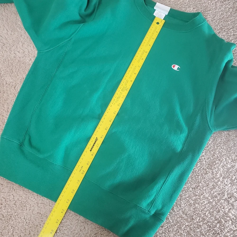 Champion Reverse Weave Green Men's Sweater Size Small Crewneck - Picture 8 of 11
